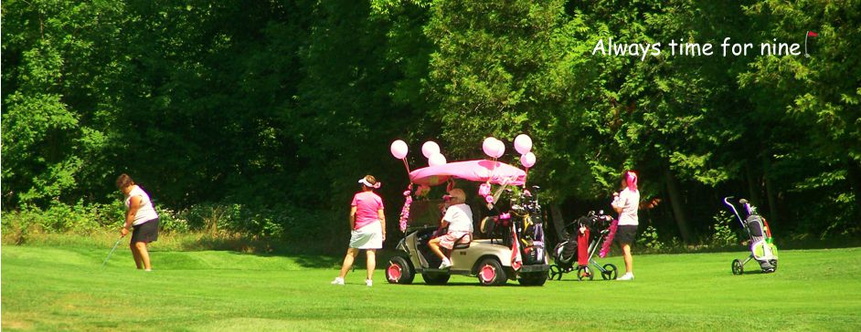 Picturesque nine hole golf course in Lanark Ontario, near Perth and Ottawa - tree lined fairways, meandering creek and challenging elevation changes