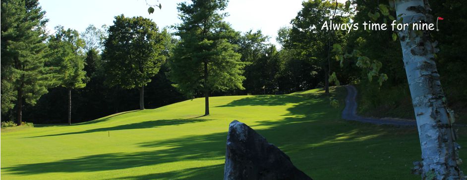 Picturesque nine hole golf course in Lanark Ontario, near Perth and Ottawa - tree lined fairways, meandering creek and challenging elevation changes